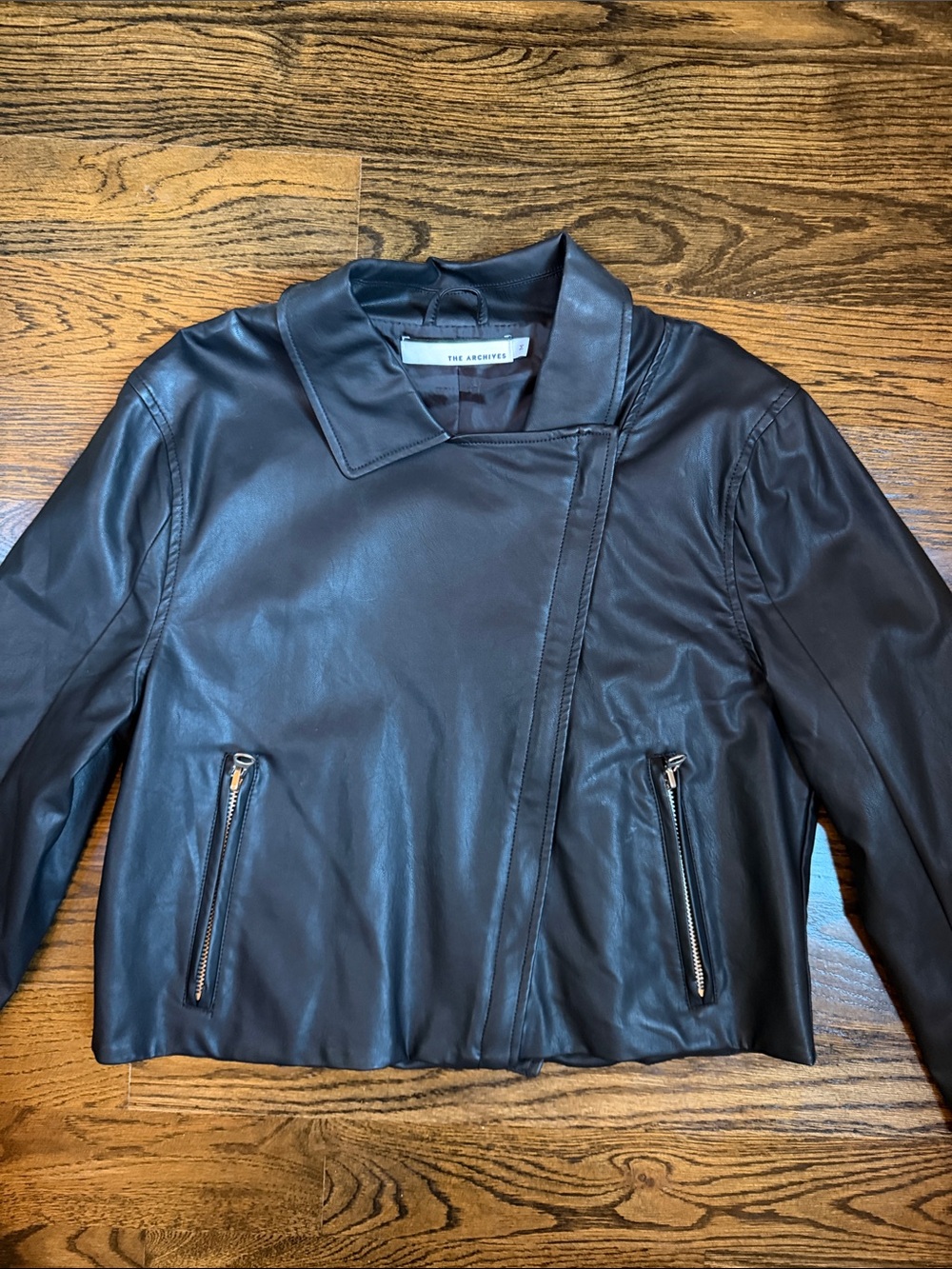 The Archives Vegan Leather Biker Jacket Size Medium